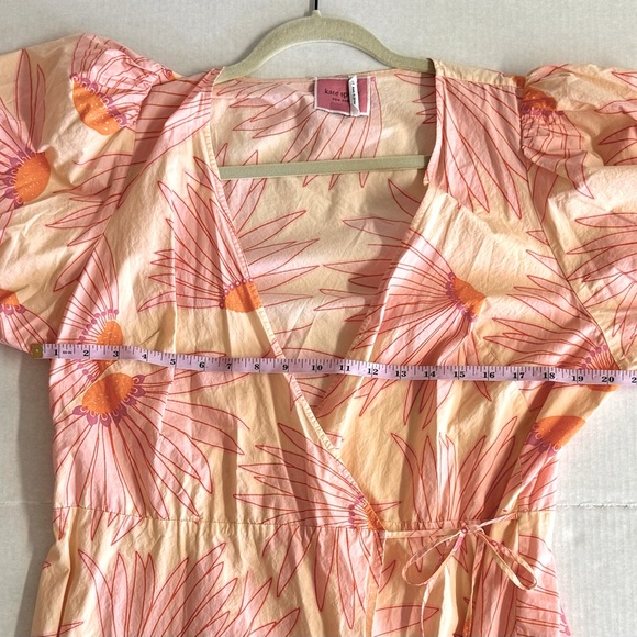 Kate Spade-Falling Flowers 100% cotton midi wrap dress.Foral print.Size 16 - Picture 8 of 12